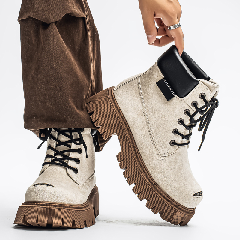 รองเท้าบูทหุ้มข้อสูงแบบคลาสสิก - Mens Fashion Modern บทวิจารณ์และราคา