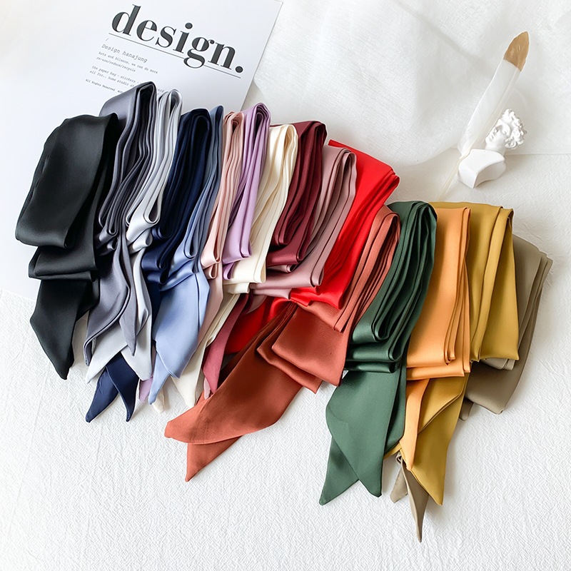 ผ้าพันคอไหมยาวสีพื้นเรียบสำหรั - Men'S Fashion Bag บทวิจารณ์และราคา