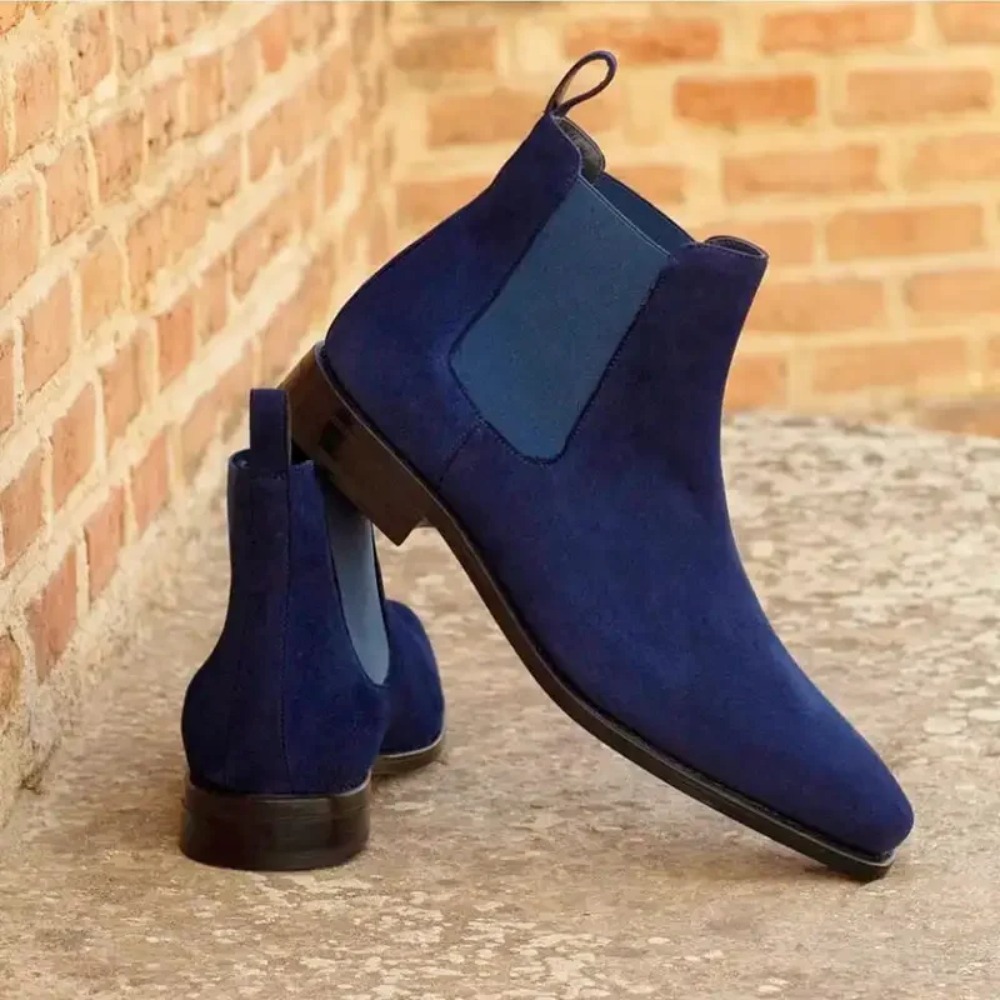รองเท้าบูทเชลซีผู้ชาย สีน้ำเงิ - Mens Fashion Modern บทวิจารณ์และราคา