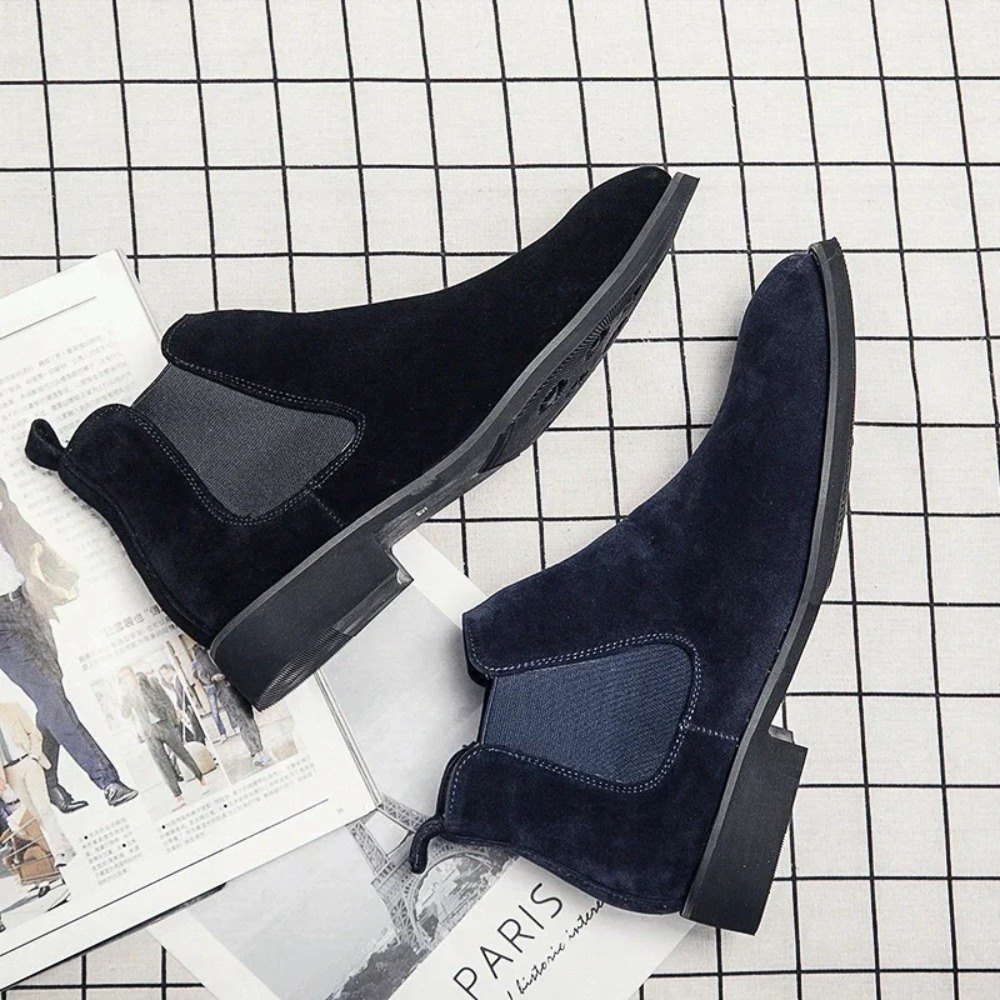 รองเท้าบูทเชลซีผู้ชาย สีน้ำเงิ - Mens Fashion Modern บทวิจารณ์และราคา