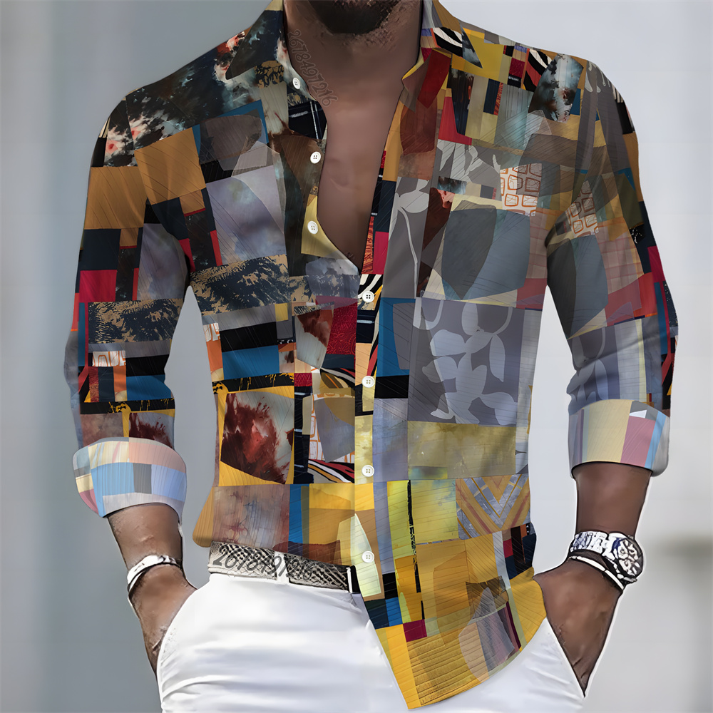 เสื้อเชิ้ตแขนยาวพิมพ์ลายบล็อกส - Men'S Fashion Trends บทวิจารณ์และราคา