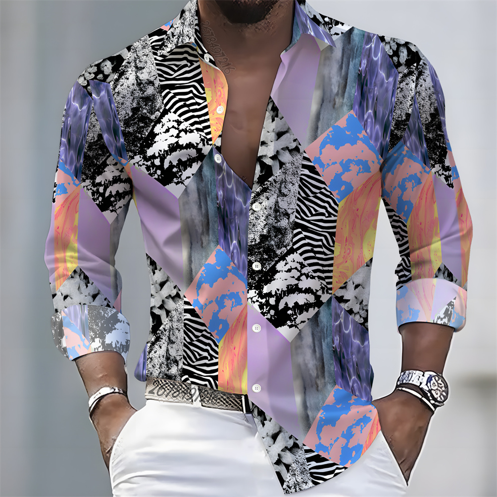 เสื้อเชิ้ตแขนยาวพิมพ์ลายบล็อกส - Men'S Fashion Trends บทวิจารณ์และราคา