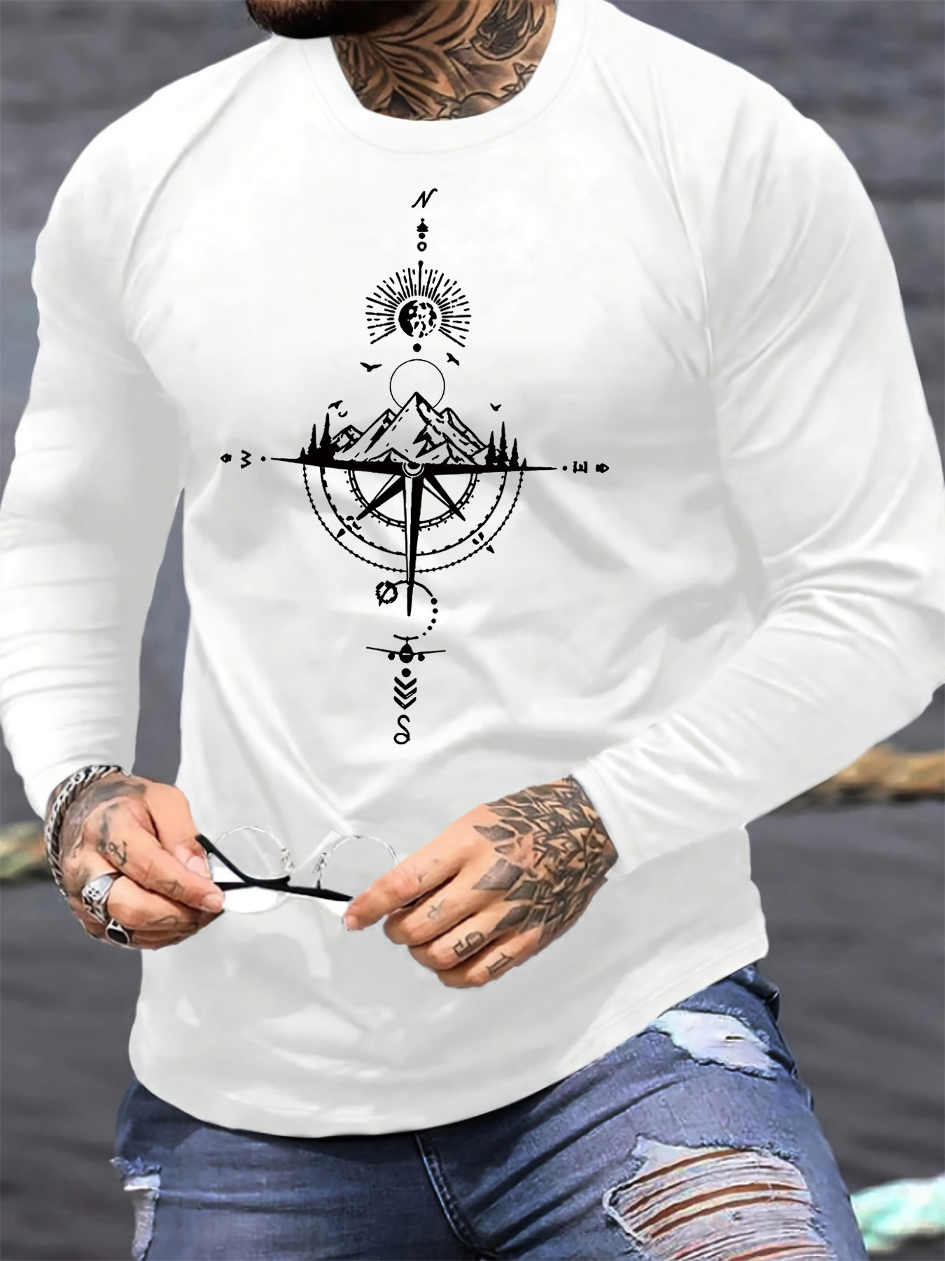 เสื้อยืดผู้ชายแขนยาวคอกลมผ้าฝ้ - Men'S Fashion Trends บทวิจารณ์และราคา