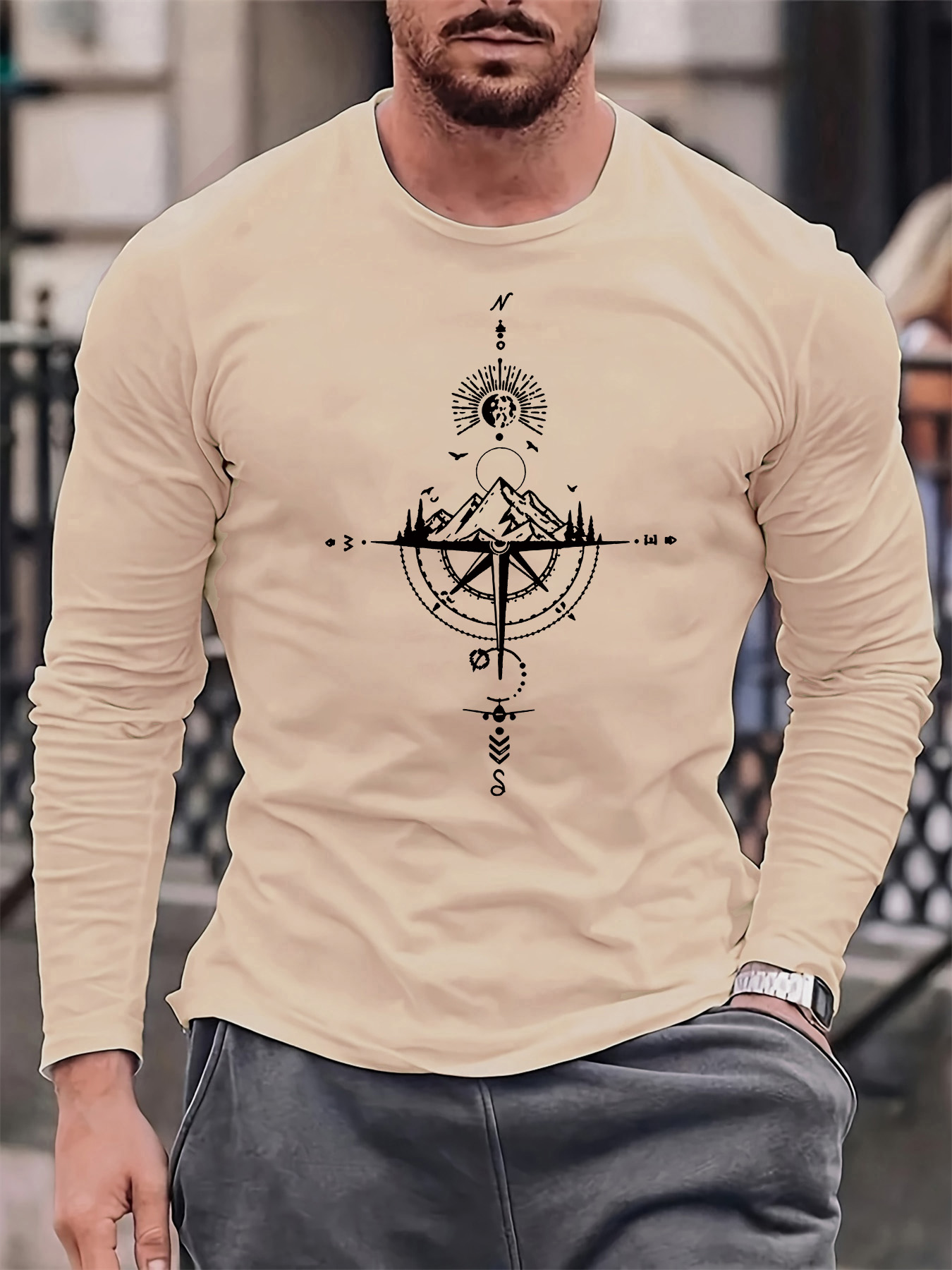 เสื้อยืดผู้ชายแขนยาวคอกลมผ้าฝ้ - Men'S Fashion Trends บทวิจารณ์และราคา