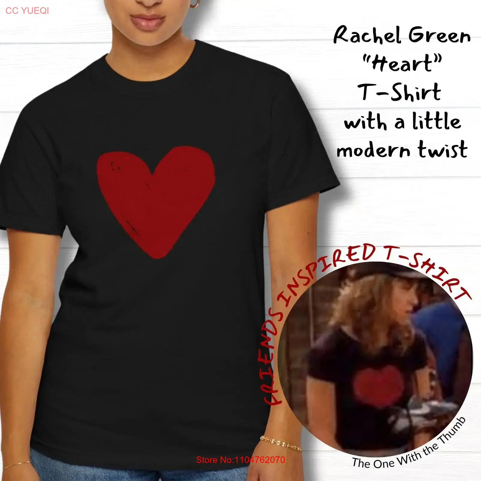 เสื้อยืด Rachel Green Heart สไ - Mens Fashion In The 90S บทวิจารณ์และราคา