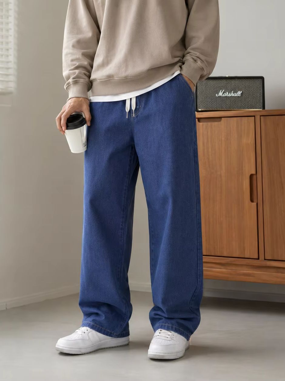 กางเกงยีนส์ลำลองทรงหลวมสำหรับผ - Men'S Fashion Grey Jeans บทวิจารณ์และราคา