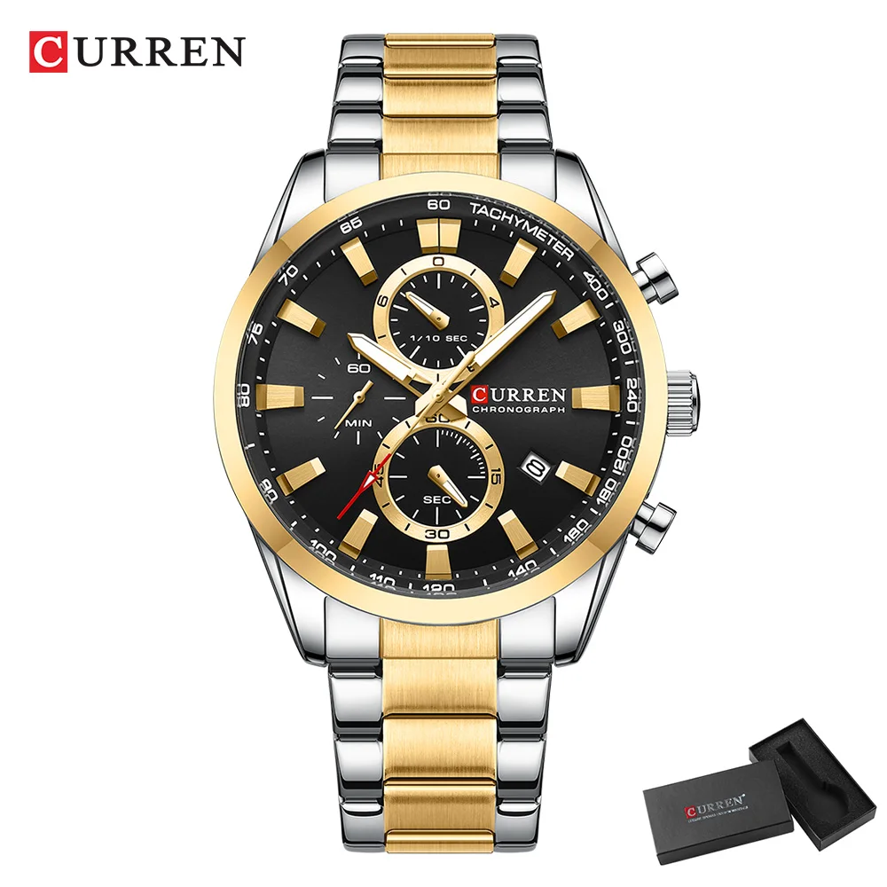 CURREN ลำลองควอตซ์โครโนสปอร์ตน - Fashion Mens Watches บทวิจารณ์และราคา