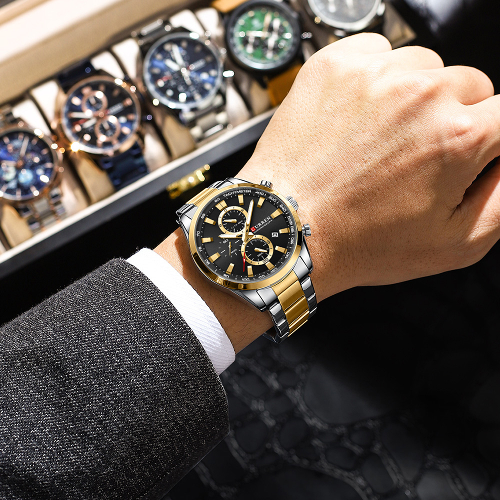 CURREN ลำลองควอตซ์โครโนสปอร์ตน - Fashion Mens Watches บทวิจารณ์และราคา