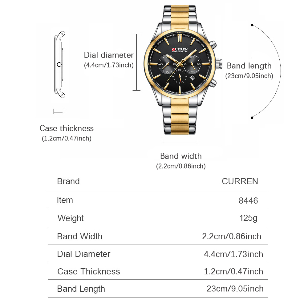 CURREN ลำลองควอตซ์โครโนสปอร์ตน - Fashion Mens Watches บทวิจารณ์และราคา