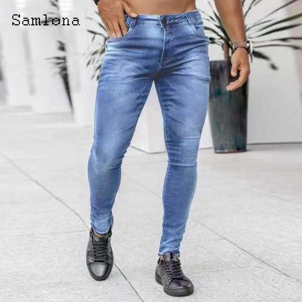 Samlona กางเกงยีนส์ขายาวสำหรับ - Men'S Fashion Grey Jeans บทวิจารณ์และราคา