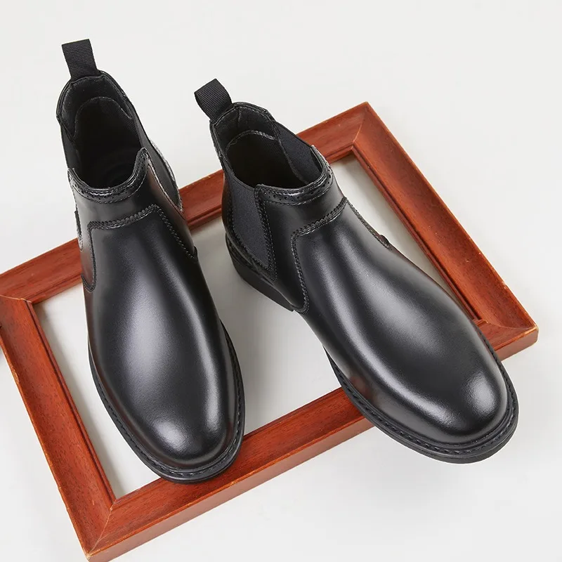 รองเท้าบูทหนังผู้ชายสไตล์วินเท - Men Fashion Vintage บทวิจารณ์และราคา