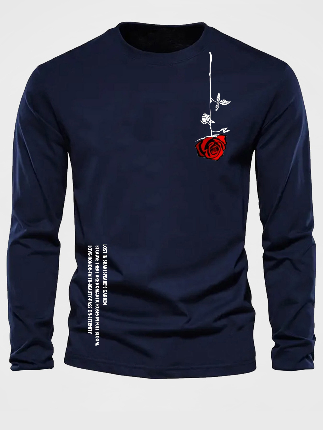 เสื้อยืดคอกลมแขนยาวผู้ชายผ้าฝ้ - Men'S Fashion Trends บทวิจารณ์และราคา