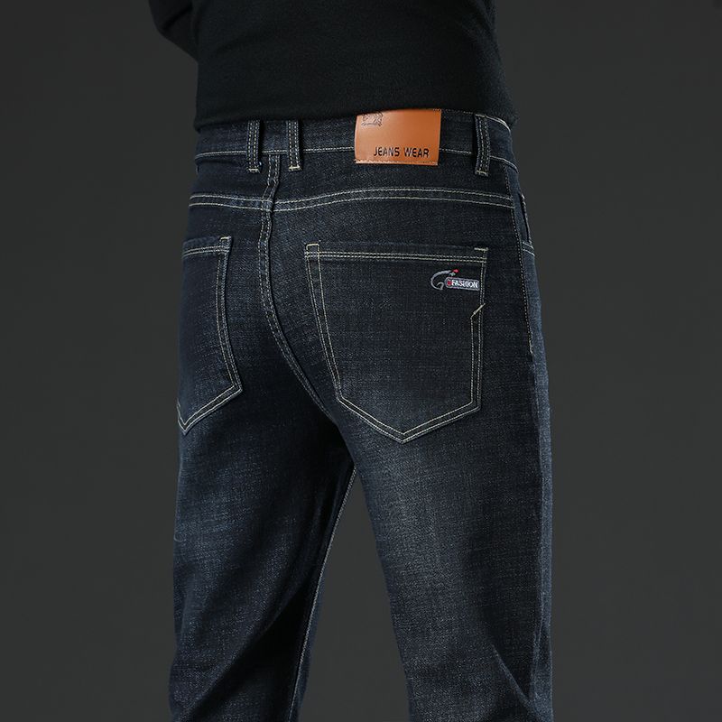 ใหม่ตรงแฟชั่นบุรุษสีเทาสีดำสีฟ - Men'S Fashion Grey Jeans บทวิจารณ์และราคา