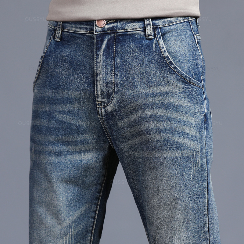 ฤดูใบไม้ร่วงฤดูหนาวผ้าฝ้ายผู้ช - Men'S Fashion Grey Jeans บทวิจารณ์และราคา