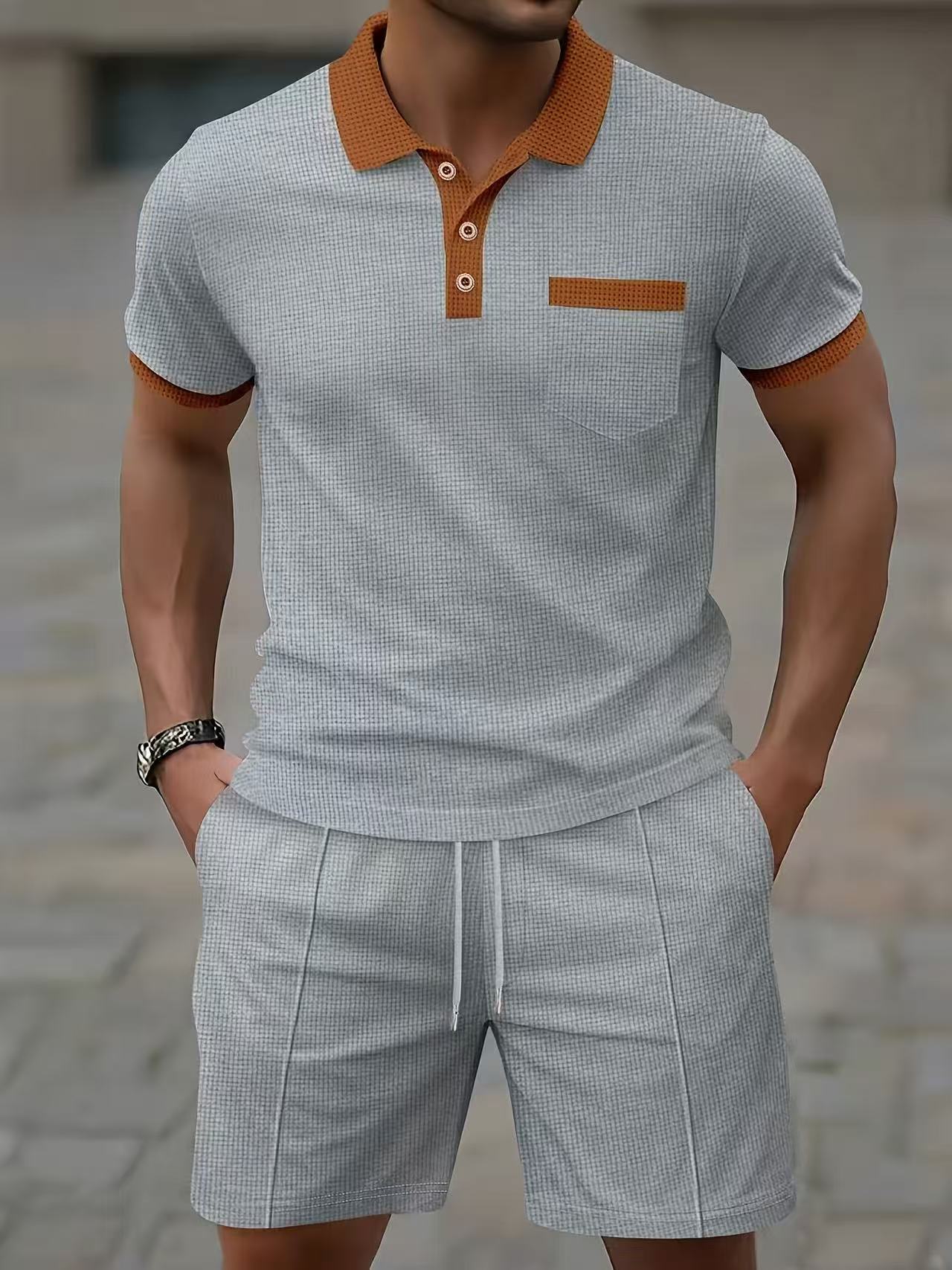เสื้อเชิ้ตแขนสั้นผู้ชายขายดีปร - Men'S Fashion Polo บทวิจารณ์และราคา