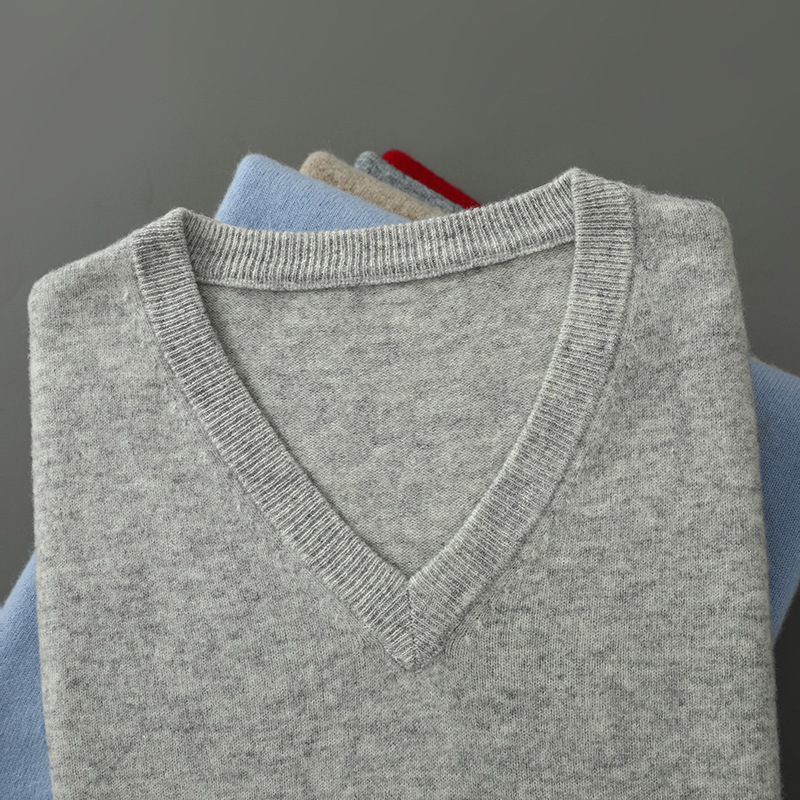 เสื้อสเวตเตอร์คอวีผ้าแคชเมียร์ - Knitted Cardigan Men บทวิจารณ์และราคา