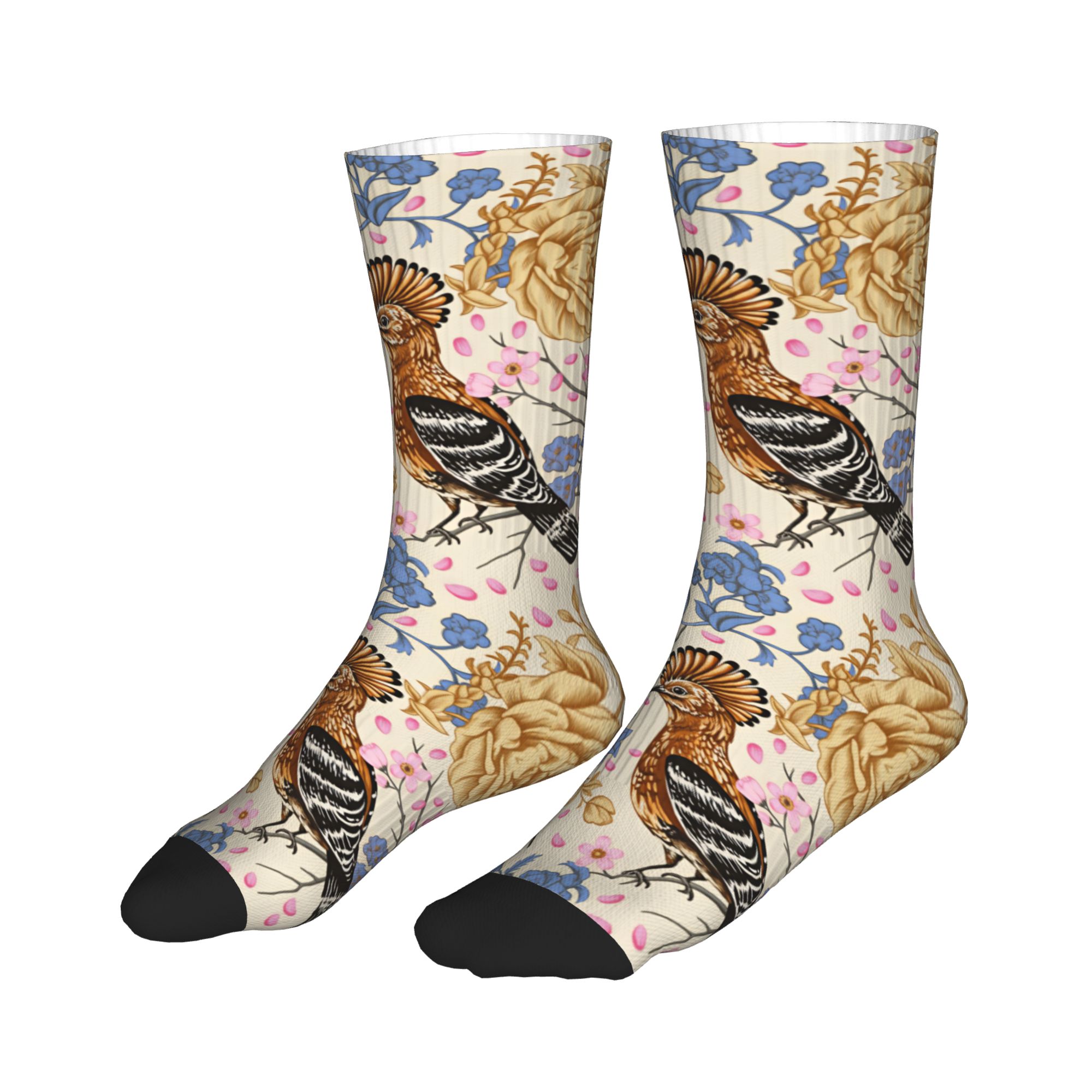 Hoopoe Bird Blue Peony ถุงเท้า - Men Fashion Vintage บทวิจารณ์และราคา