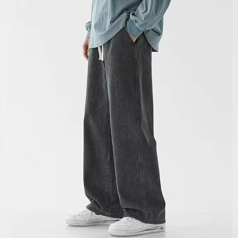 กางเกงยีนส์ทรงหลวมสไตล์เกาหลีส - Men'S Fashion Grey Jeans บทวิจารณ์และราคา