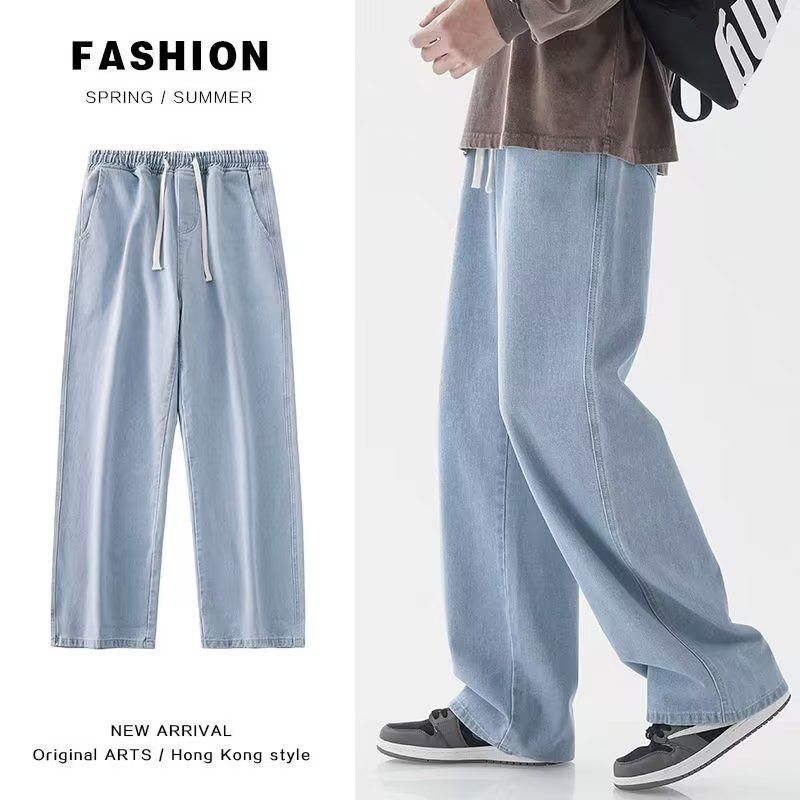 กางเกงยีนส์ทรงหลวมสไตล์เกาหลีส - Men'S Fashion Grey Jeans บทวิจารณ์และราคา