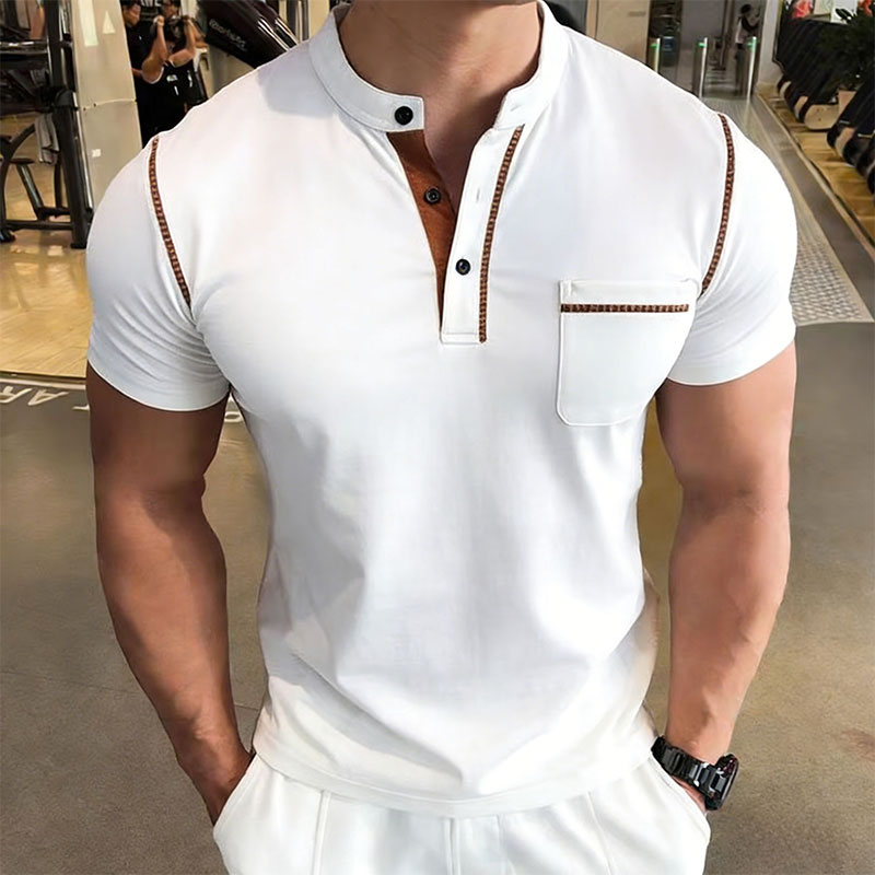 เสื้อโปโลแขนสั้นคอเฮนรี่สำหรับ - Men'S Fashion Polo บทวิจารณ์และราคา